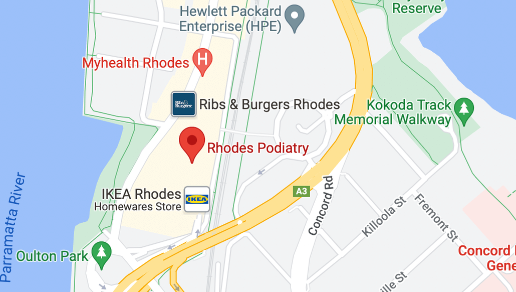 Rhodes Podiatry Google Map